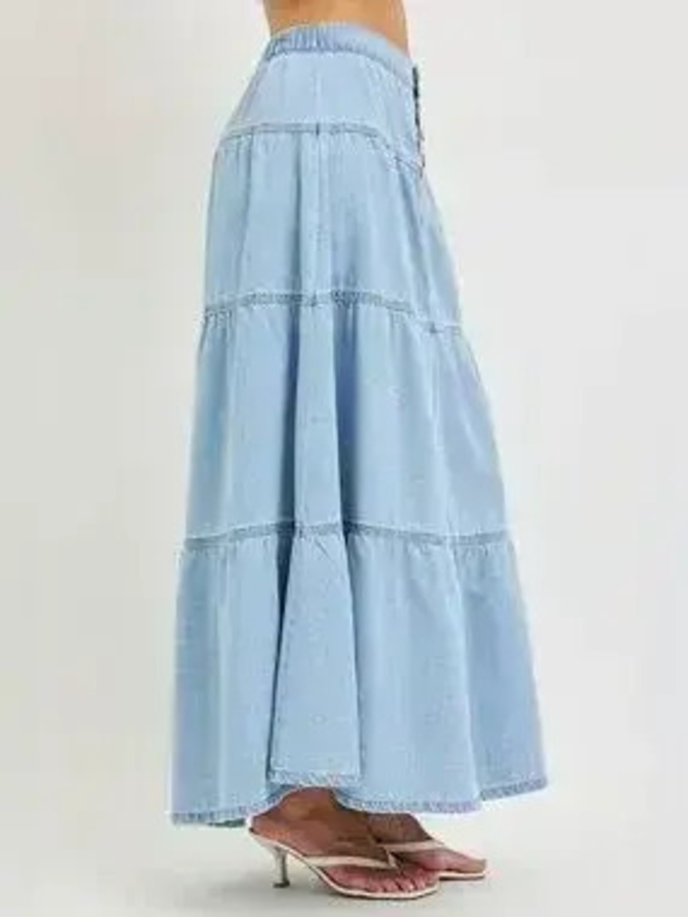 RISEN High Rise Ruffle Long Skirts - Picture 2 of 7